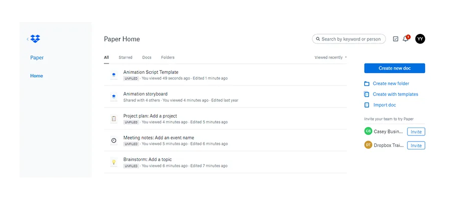 dropbox paper