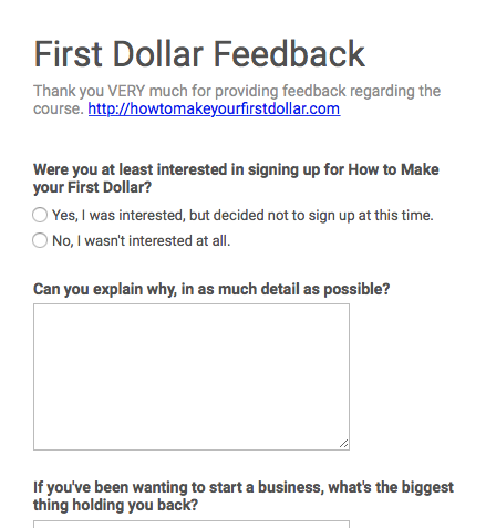 first dollar feedback