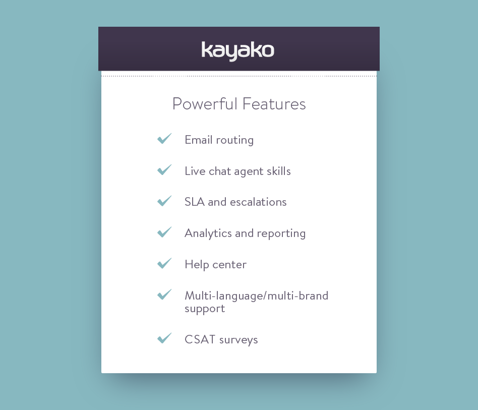 customer onboarding process: Kayako features