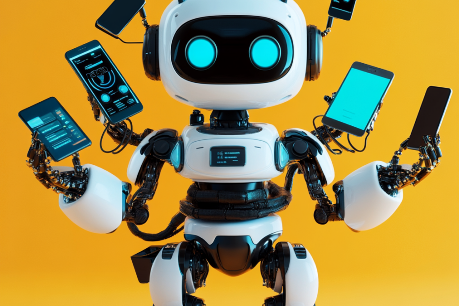 AI Customer Support Robot Managing Devices