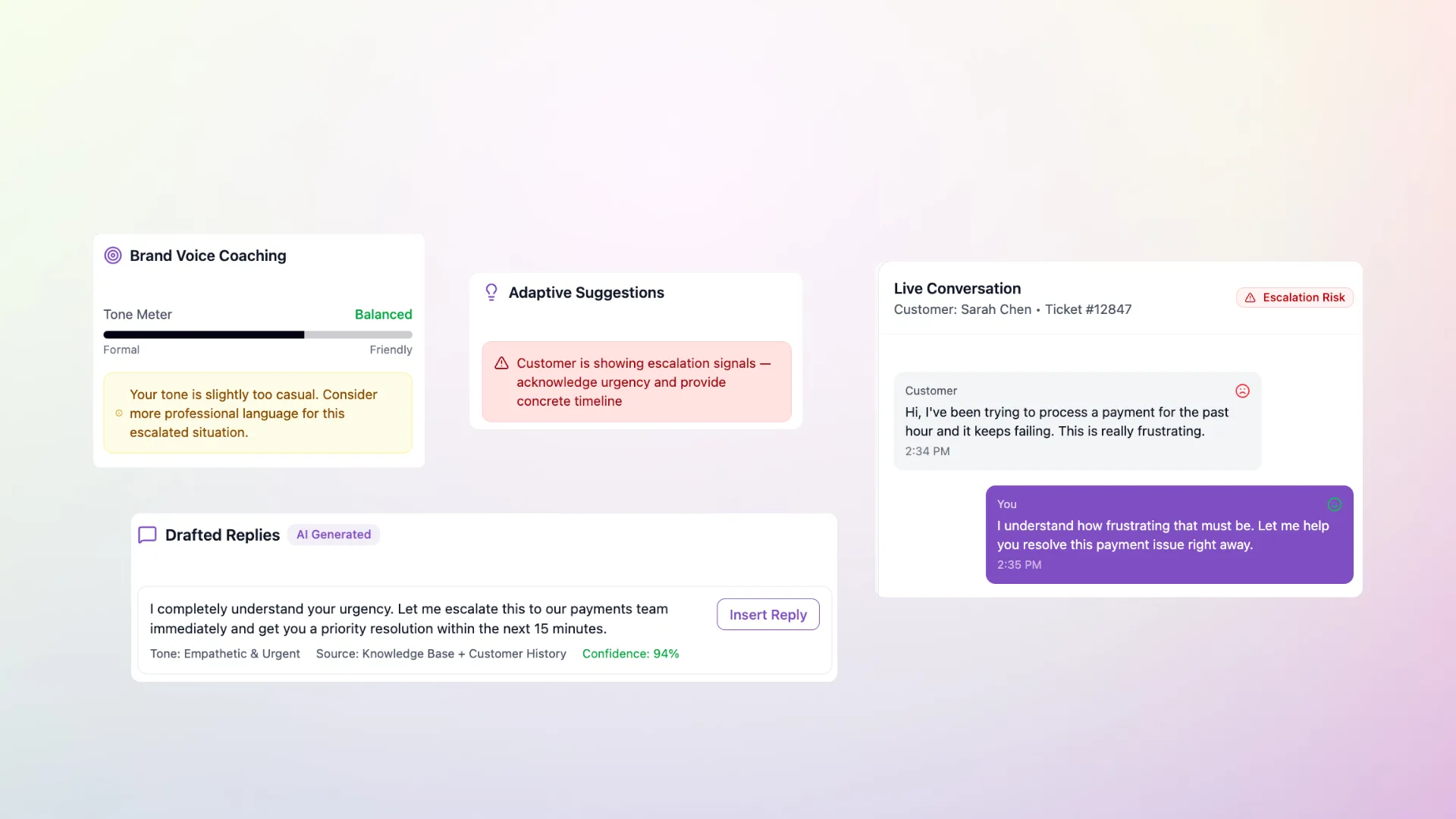 Responses powered by intelligence, not guesswork