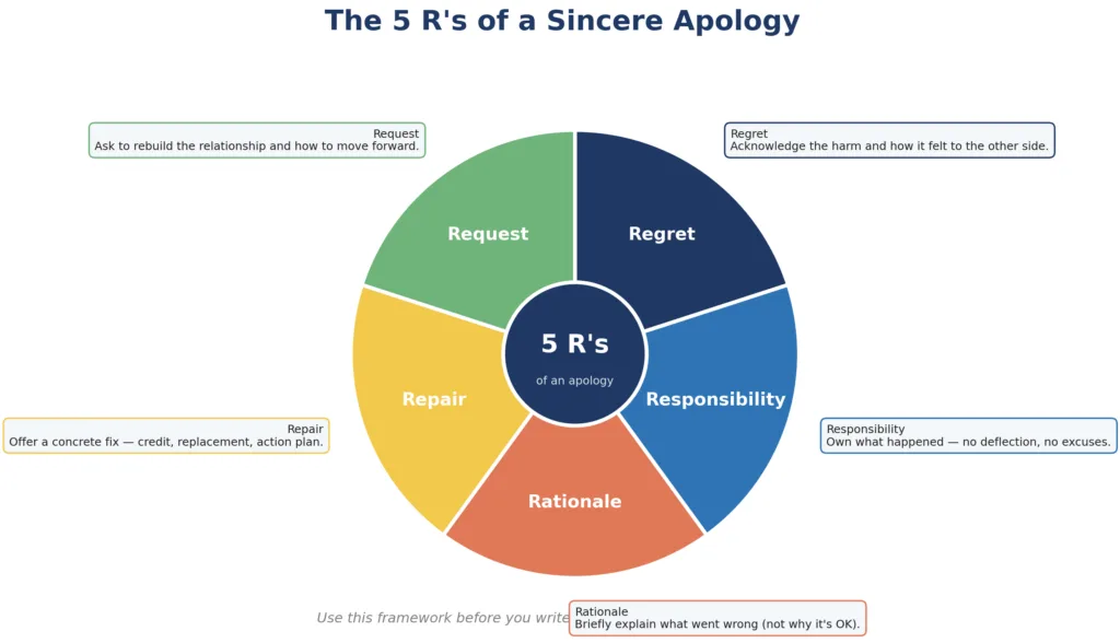 5 r's of an apology framework