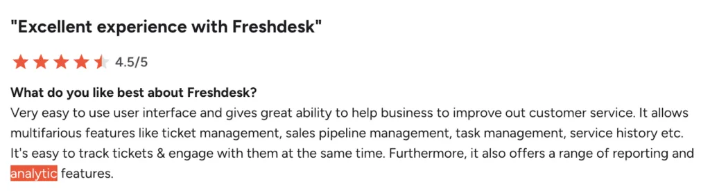 freshdesk vs gorgias analytics breadth