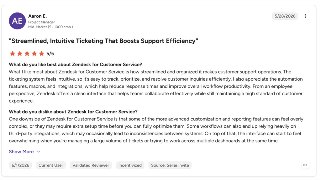 zendesk user reviews on g2
