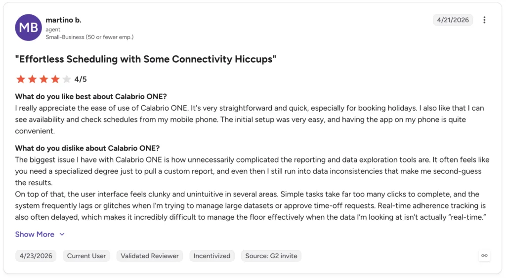 calabrio user reviews on g2