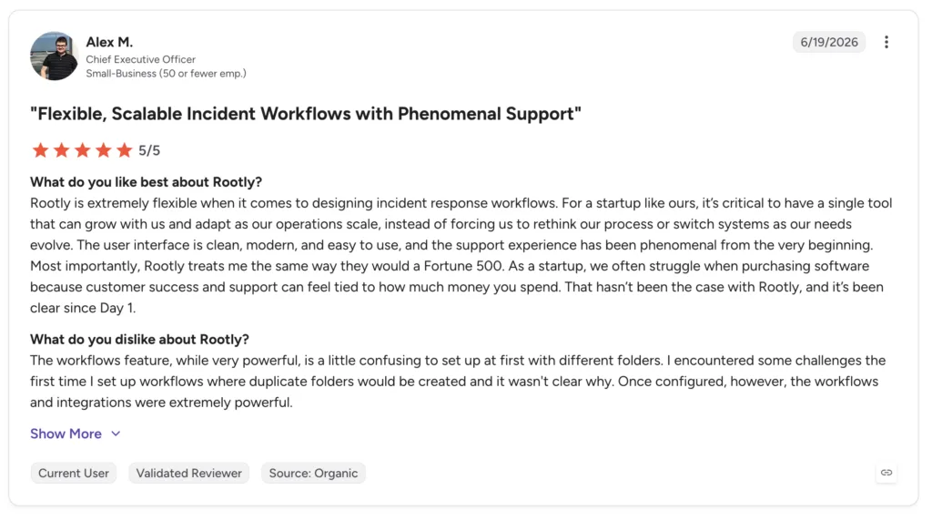 rootly what users say