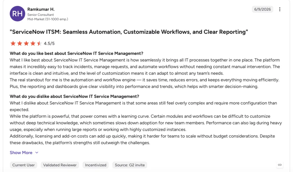 servicenow what users say