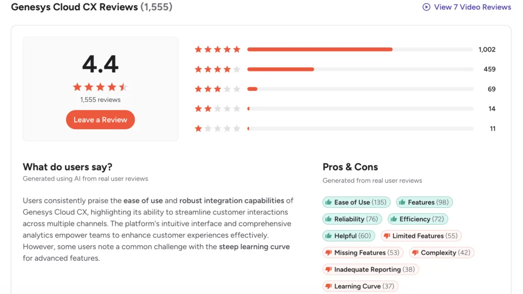 genesys cloud cx  user reviews on g2