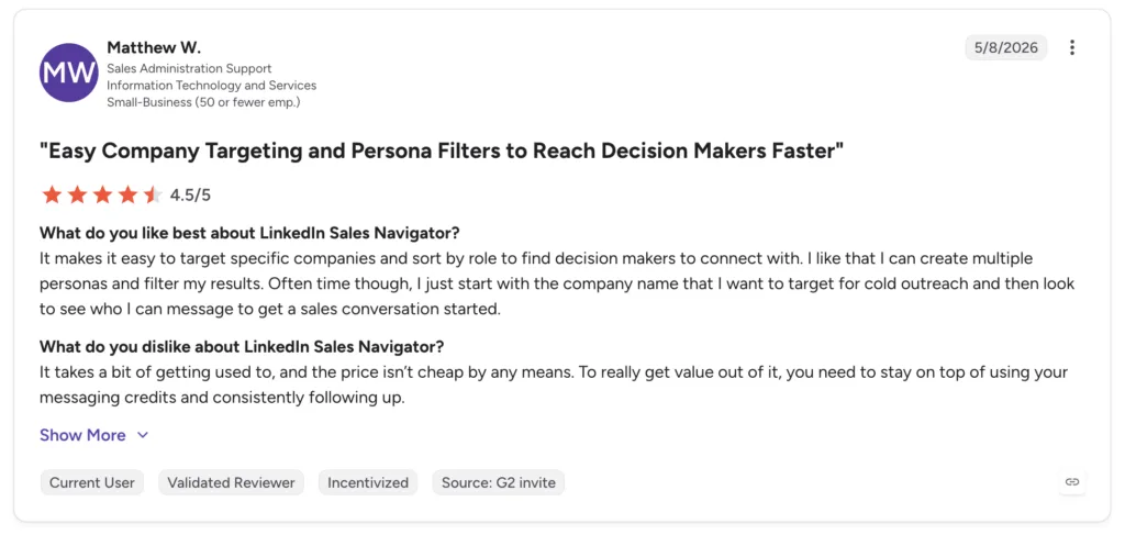 linkedin sales navigator review