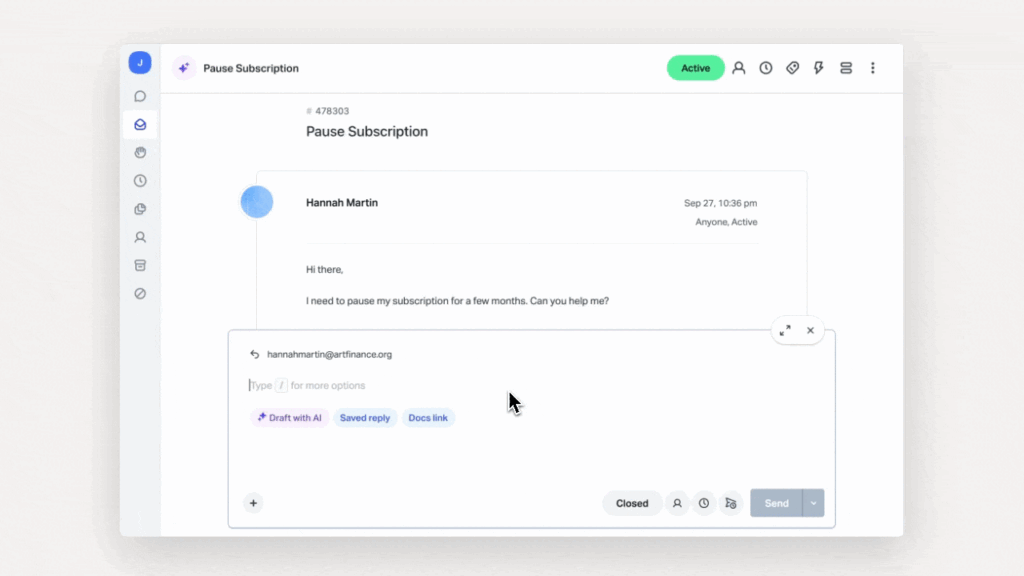 help scout subscription pause