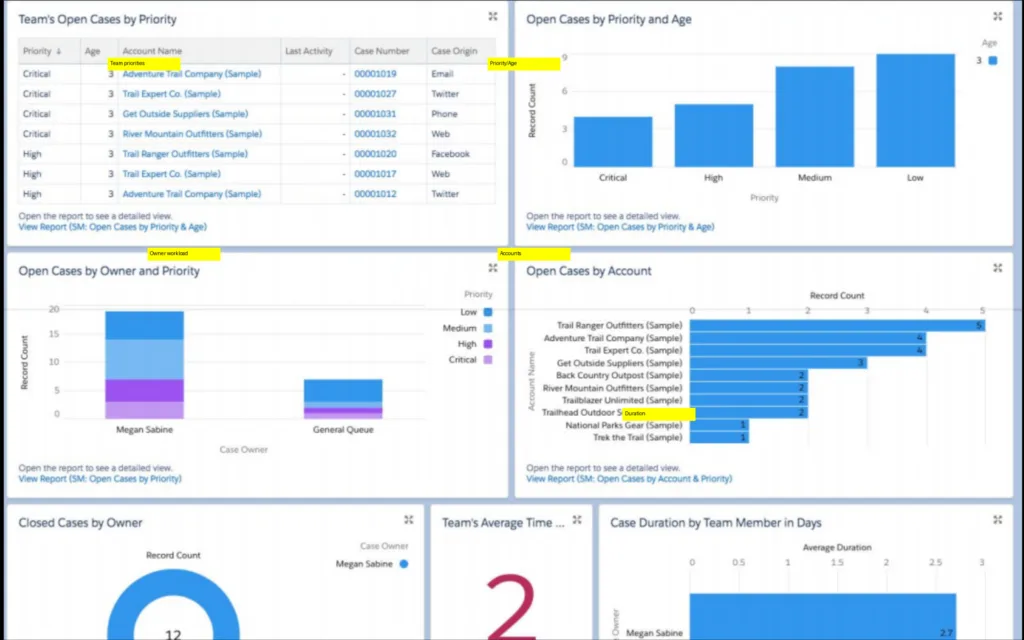 management dashboard