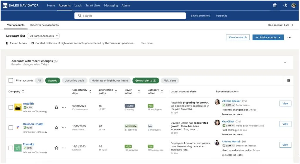 linkedin sales navigator best relationship data