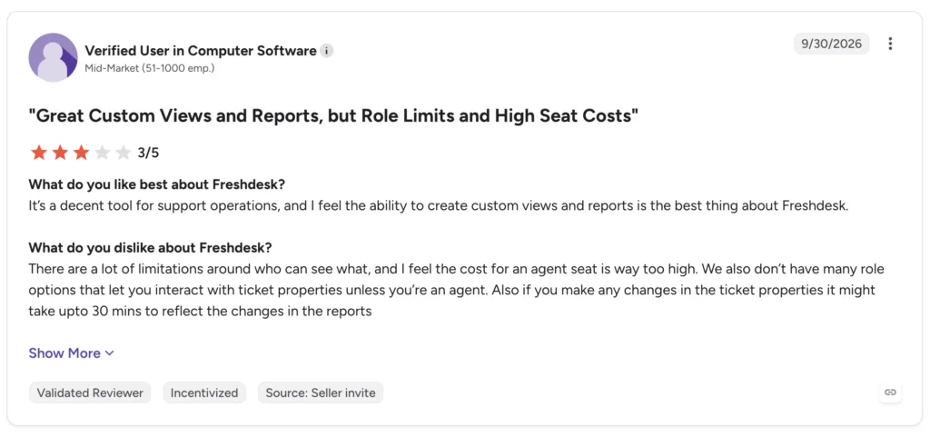 what people flag about freshdesk
