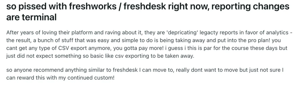 freshdesk bad review